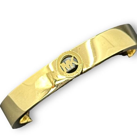 Michael Kors FULTON GOLD TONE HINGE Bangle Bracelet - Picture 4 of 11